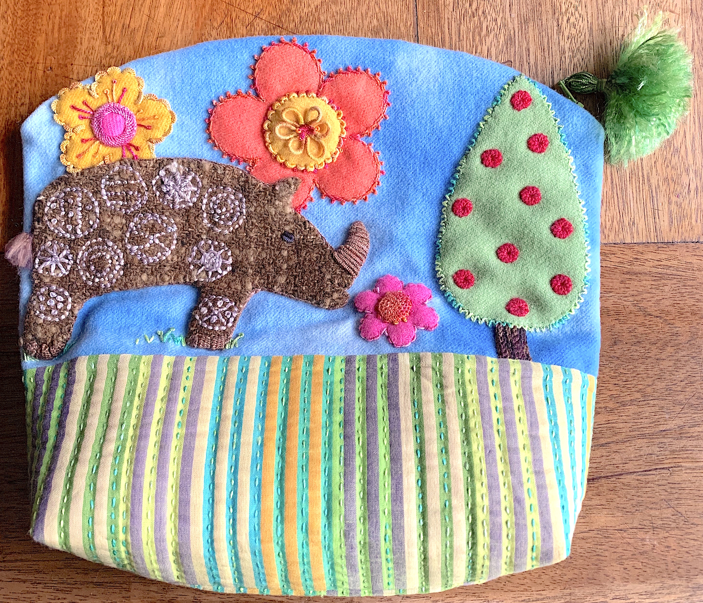 River Rocks - DIY Linen & Wool, Fully Lined, Zippered Pouch