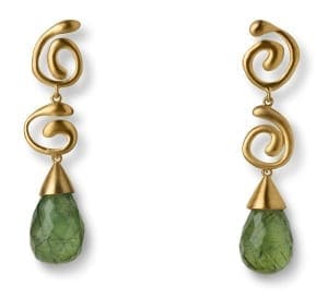 E206_ATT29 - 18 Kt Brushed Gold with Removable 18 Kt Brushed Gold and 30.15 ct Prehnite Drops
